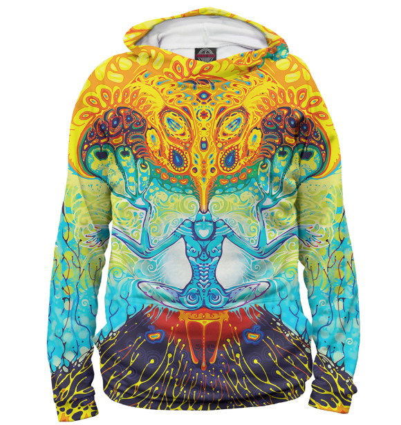 Мужское худи с изображением Эзотерика цвета Белый