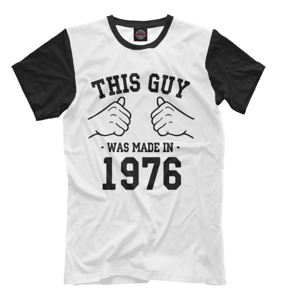 Мужская футболка с изображением 1976 цвета Молочно-белый