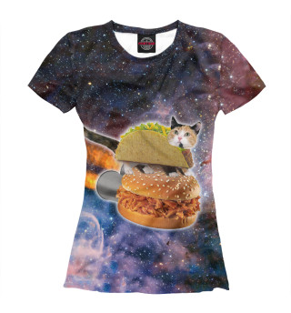 Женская футболка Котэ в космосе