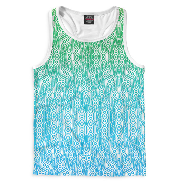 Мужская майка-борцовка с изображением Psystetic Spring wave цвета Белый