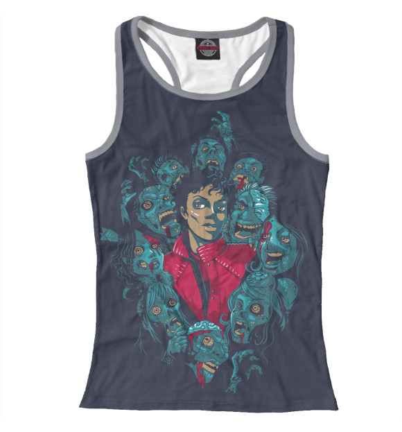 Женская майка-борцовка с изображением Thriller цвета Белый