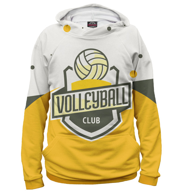 Мужское худи с изображением Волейбол цвета Белый