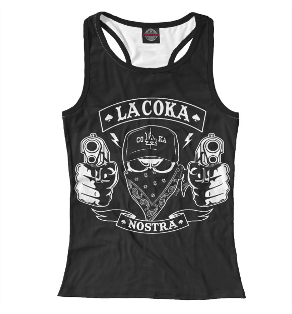 Женская майка-борцовка с изображением la coka цвета Белый