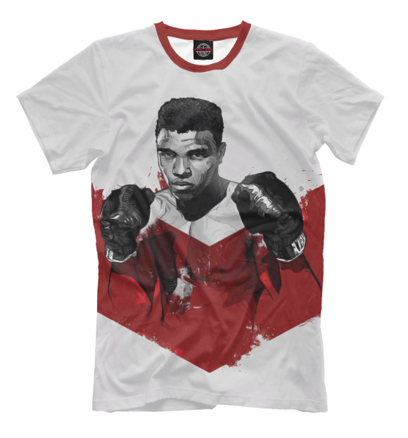Футболка для мальчиков с изображением Muhammad Ali цвета Молочно-белый