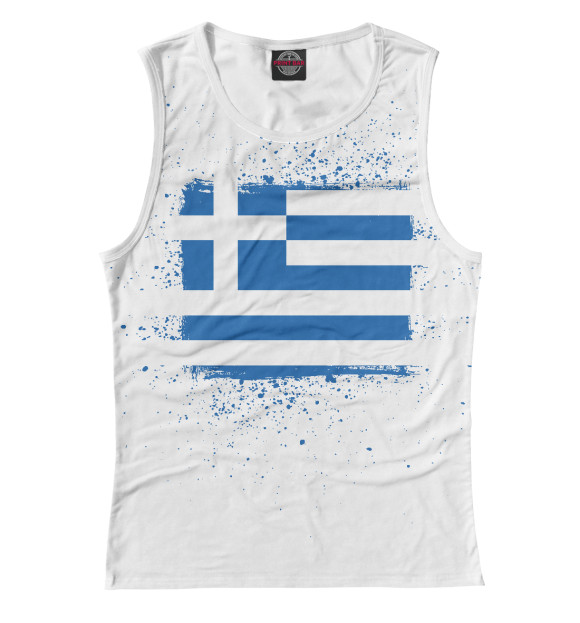 Майка для девочки с изображением Греческий флаг цвета Белый
