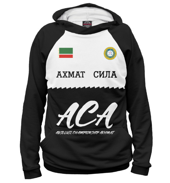 Женское худи с изображением Akhmat Fight Club цвета Белый