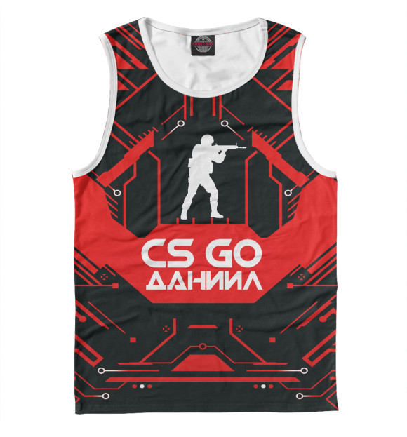 Майка для мальчика с изображением Даниил в стиле CS GO цвета Белый