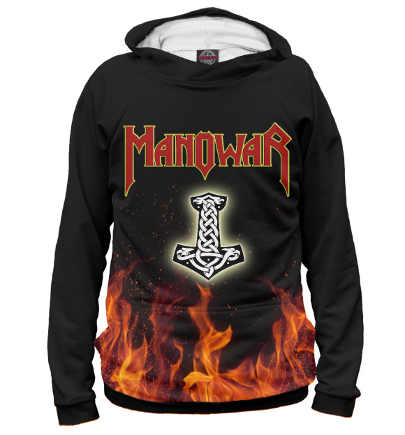 Женское худи с изображением Manowar цвета Белый