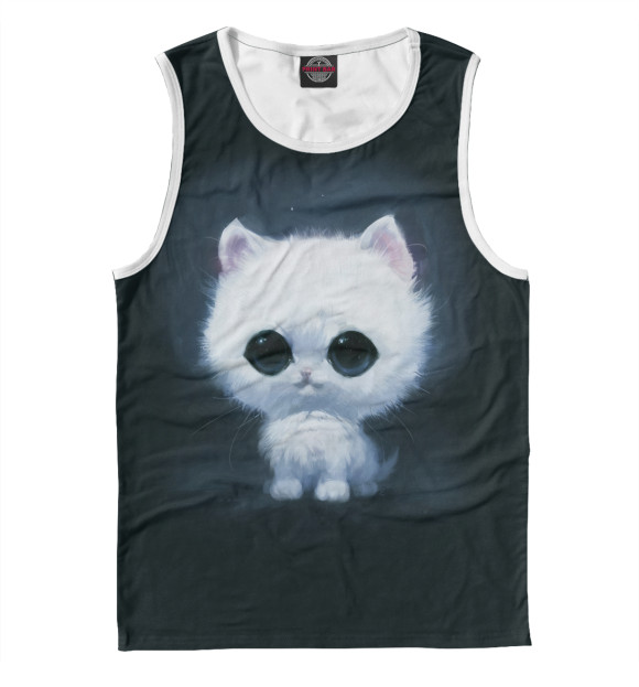 Майка для мальчика с изображением White kitten цвета Белый