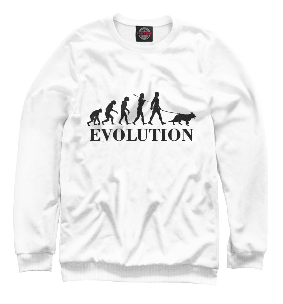Свитшот для мальчиков с изображением Эволюция Собачника цвета Белый