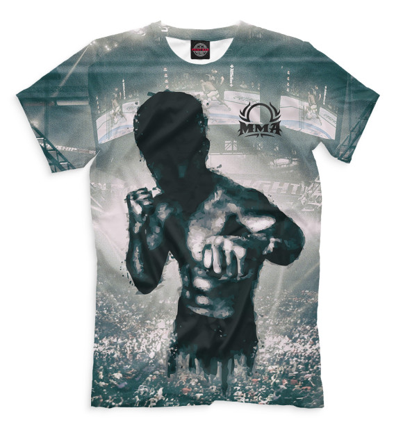 Мужская футболка с изображением MMA цвета Серый