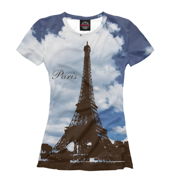 Женская футболка с изображением Париж цвета Белый