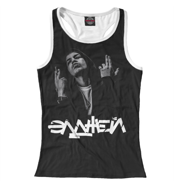 Женская майка-борцовка с изображением Элджей цвета Белый