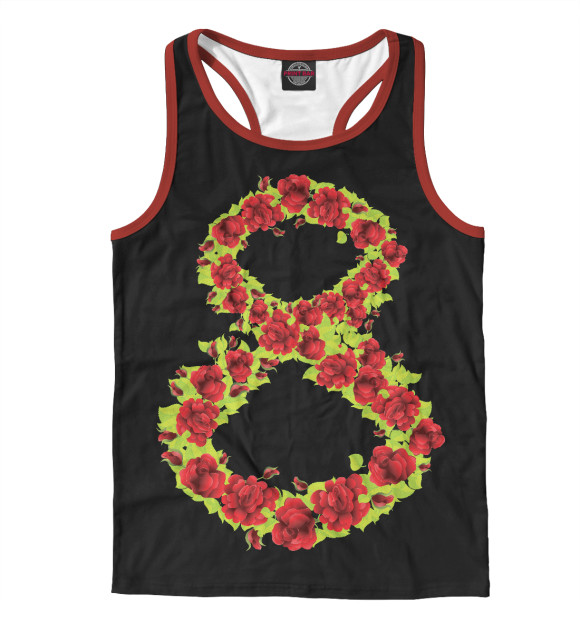 Мужская майка-борцовка с изображением Цветущая 8-ка цвета Белый