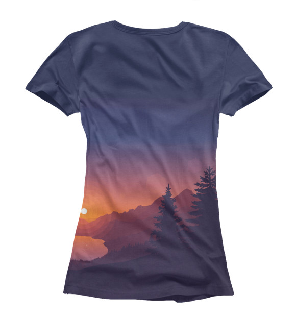 Женская футболка с изображением Sunset цвета Белый