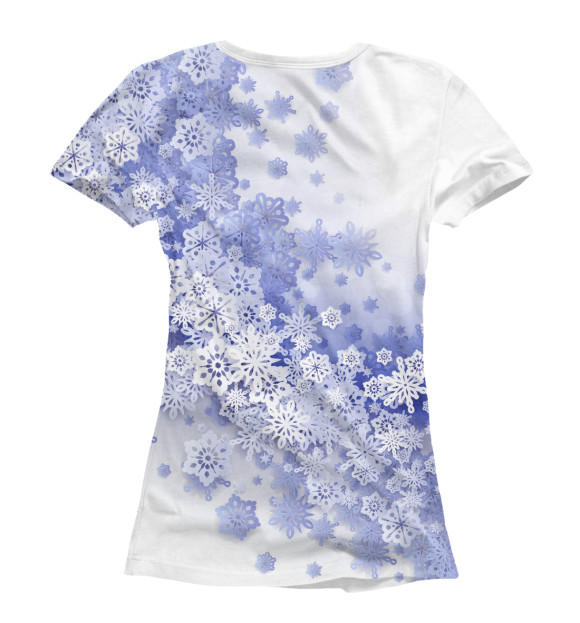 Женская футболка с изображением Снегопад цвета Белый