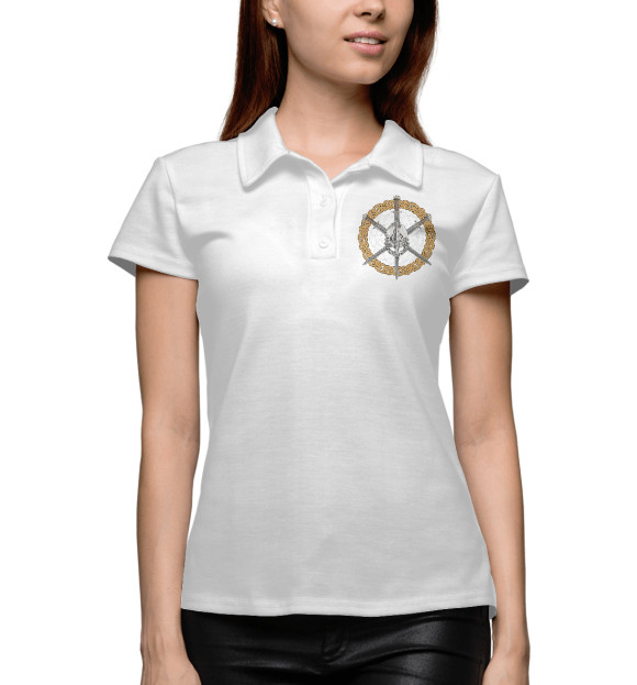 Женское поло с изображением Воин цвета Белый