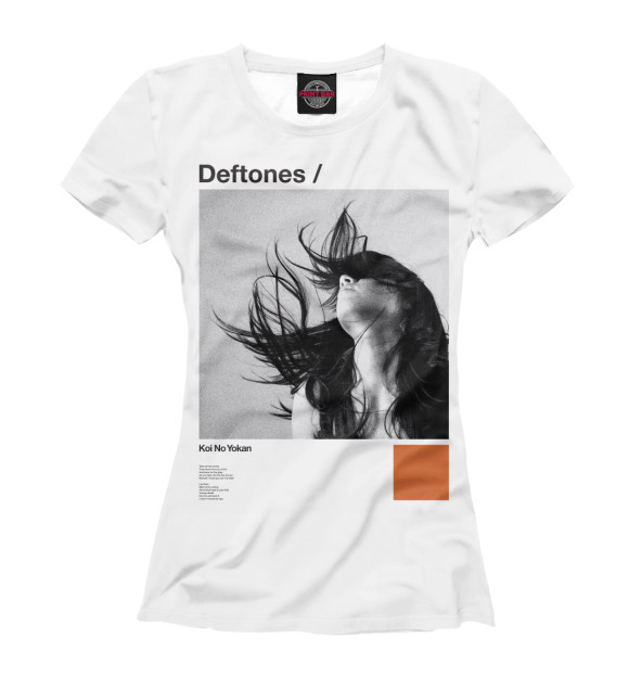 Футболка для девочек с изображением Deftones цвета Белый