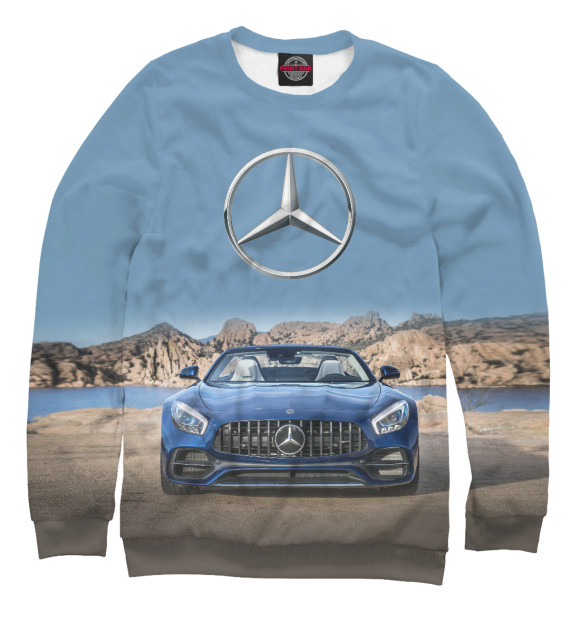 Женский свитшот с изображением Mercedes-Benz цвета Белый