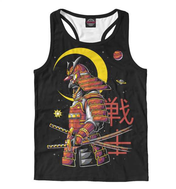 Мужская майка-борцовка с изображением У самурая нет цели цвета Белый