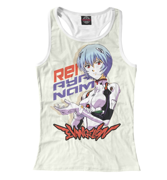 Женская майка-борцовка с притом Neon Genesis Evangelion цвета Белый Женская майка-борцовка с изображением Neon Genesis Evangelion цвета Белый