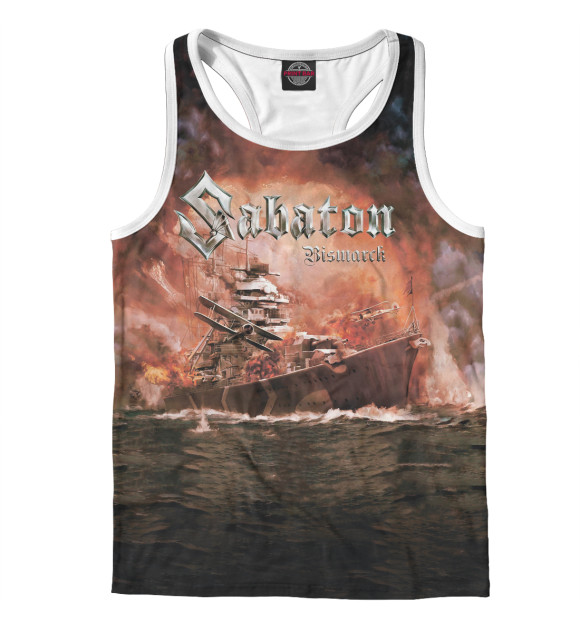 Мужская майка-борцовка с изображением Sabaton цвета Белый