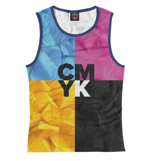 Майка для девочки с изображением CMYK цвета Белый