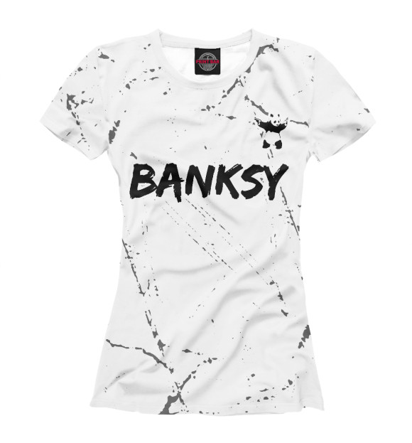 Женская футболка с изображением Banksy - Панда цвета Белый