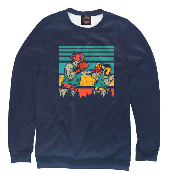 Свитшот для девочек с изображением Vintage Retro Two Boxers цвета Белый