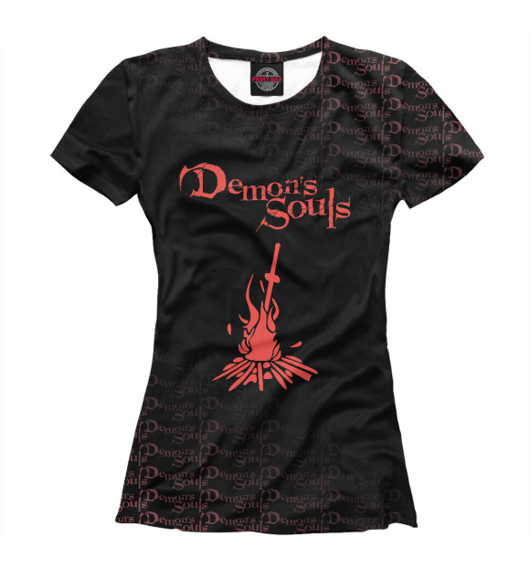 Женская футболка с изображением Demon`s Soyls цвета Белый