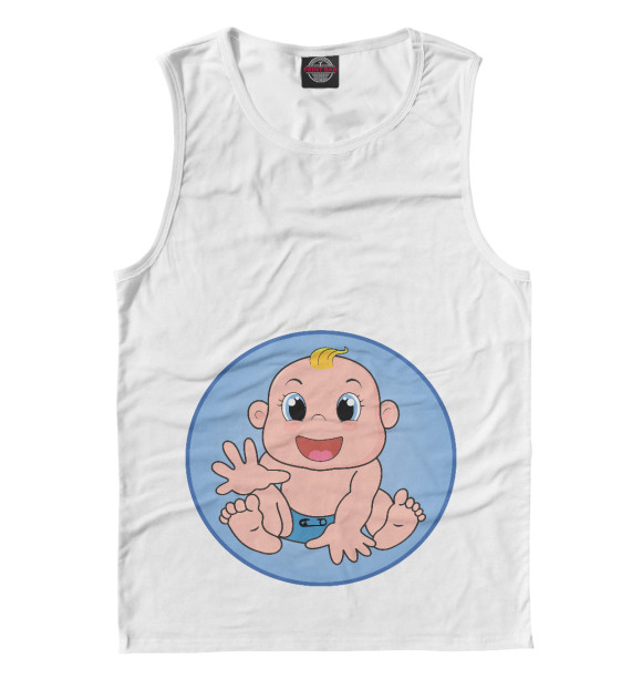 Майка для мальчика с изображением Беременность цвета Белый