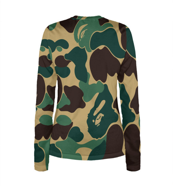 Женский лонгслив с изображением BAPE цвета Белый