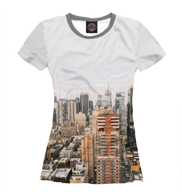 Женская футболка с изображением New York цвета Белый