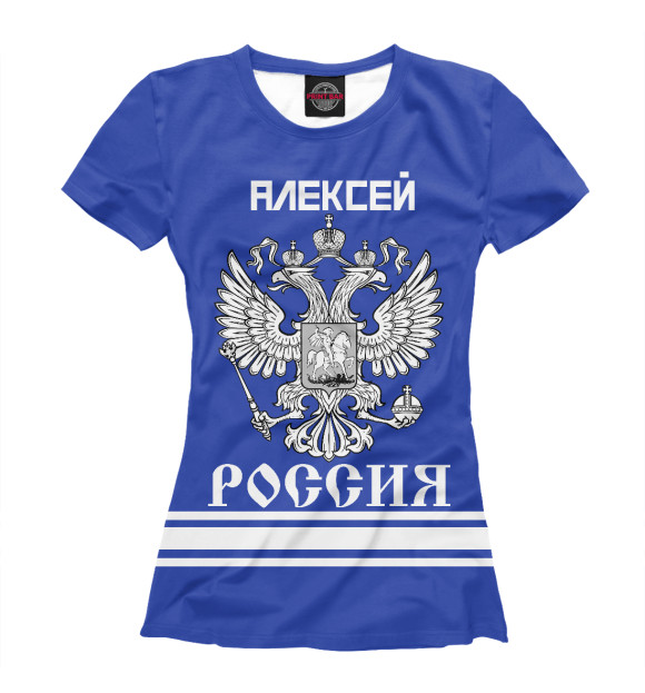 Футболка для девочек с изображением АЛЕКСЕЙ sport russia collection цвета Белый