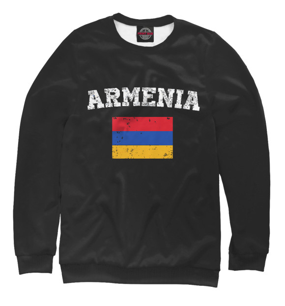 Свитшот для девочек с изображением Армения цвета Белый
