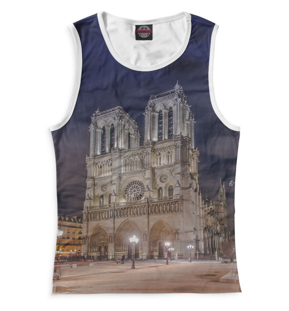 Майка для девочки с изображением Собор Парижской Богоматери цвета Белый
