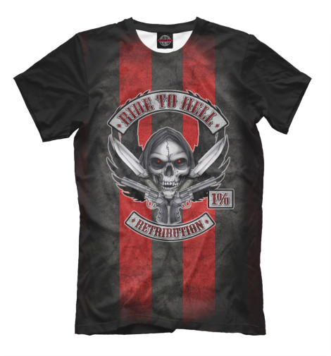 

Футболки Print Bar, Черный, Ride to Hell
