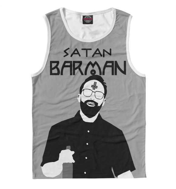 Мужская майка с изображением Satan Barman цвета Белый