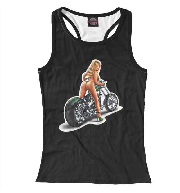 Женская майка-борцовка с изображением Biker Babe цвета Белый