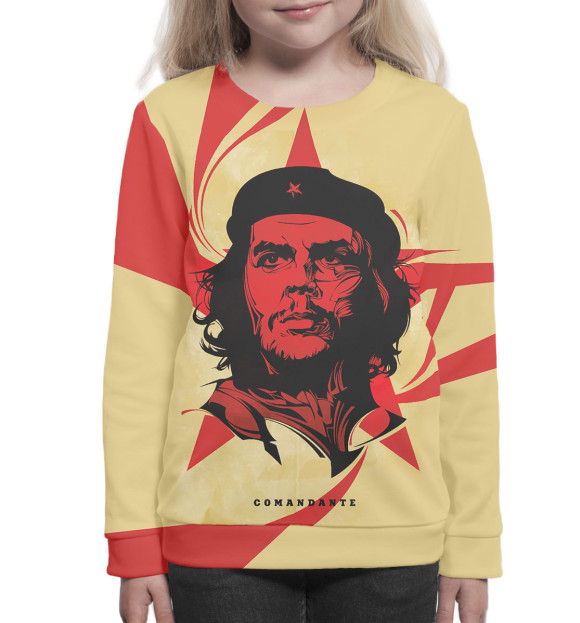Свитшот для девочек с изображением Че Гевара цвета Белый
