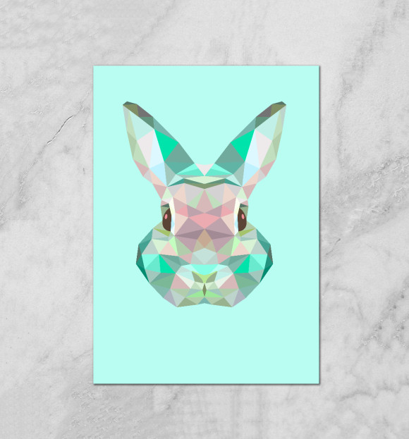 Плакат с изображением Bunny цвета Белый