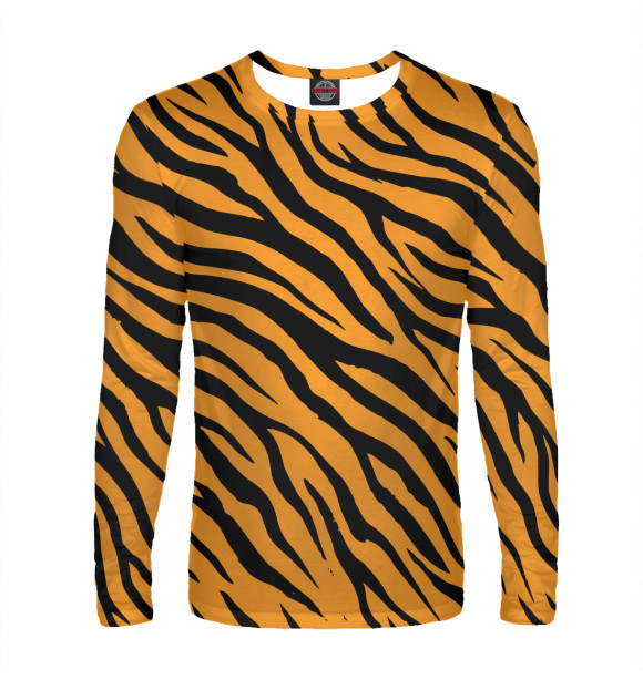 Мужской лонгслив с изображением Тигр цвета Белый