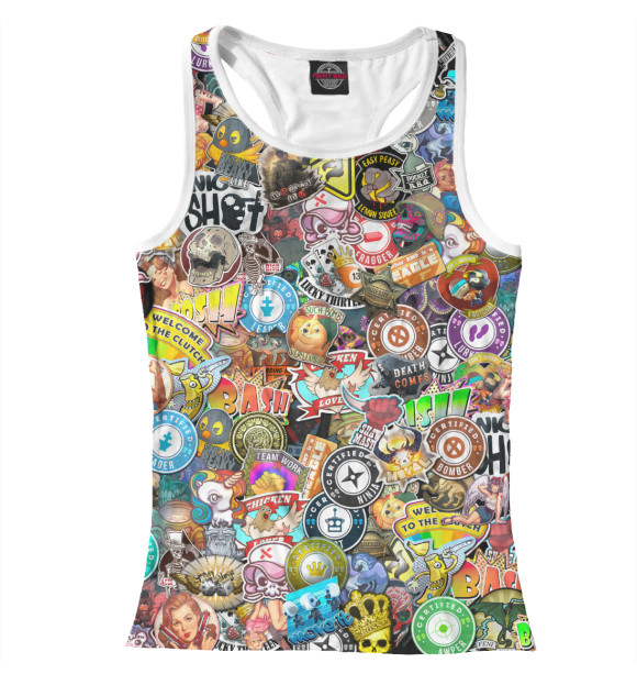 Женская майка-борцовка с изображением Обклеенный цвета Белый