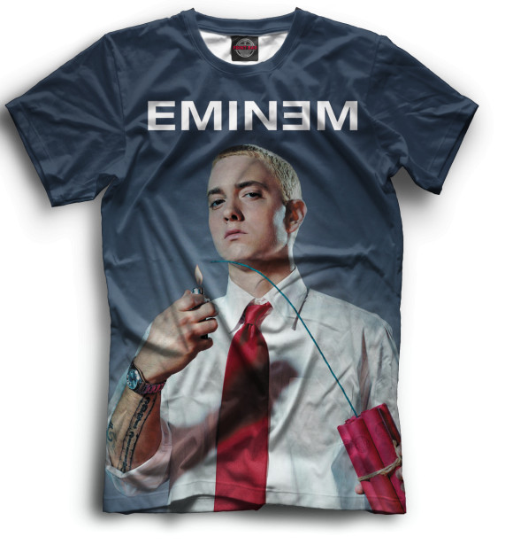 Мужская футболка с изображением Eminem цвета Черный