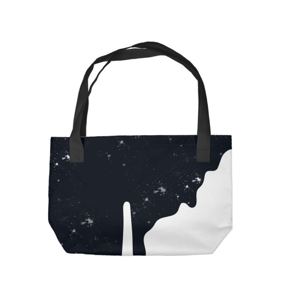 Пляжная сумка с изображением Чёрно-белое цвета 