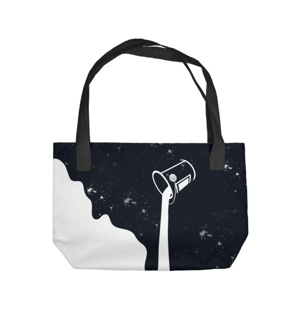 Пляжная сумка с изображением Чёрно-белое цвета 