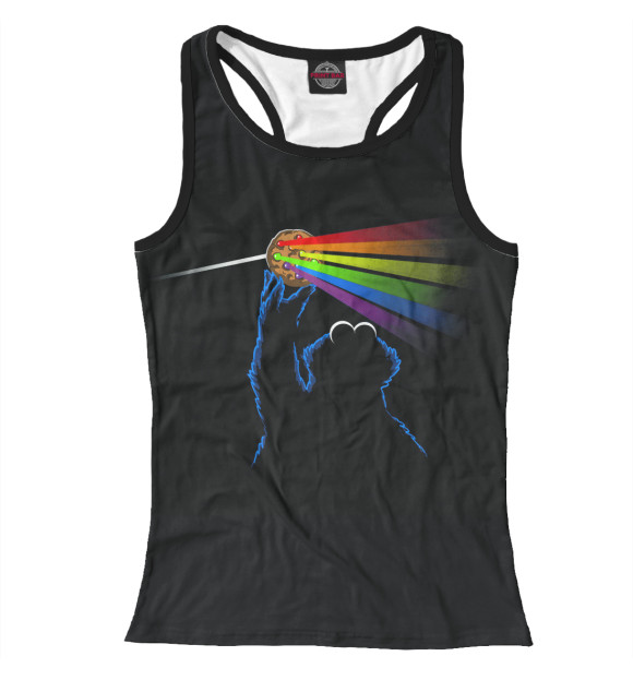 Женская майка-борцовка с изображением Cookie Monster цвета Белый