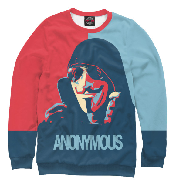 Мужской свитшот с изображением Anonymous цвета Белый