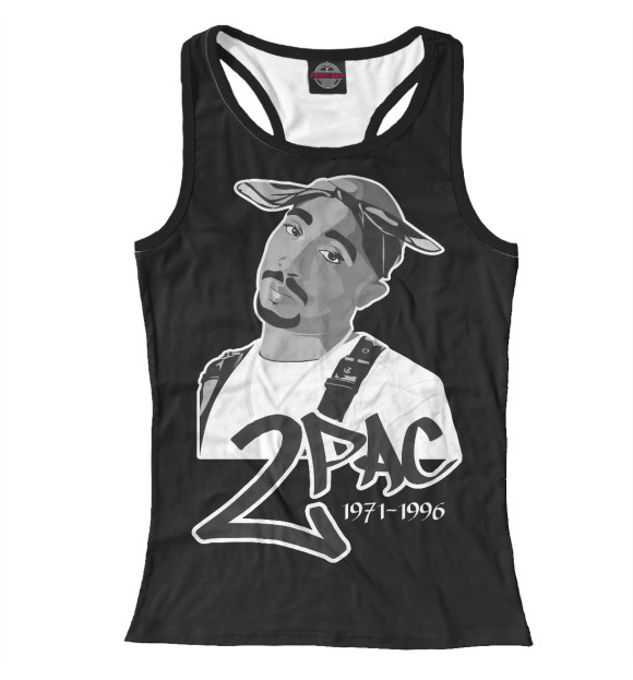 Женская майка-борцовка с изображением Тупак Шакур цвета Белый