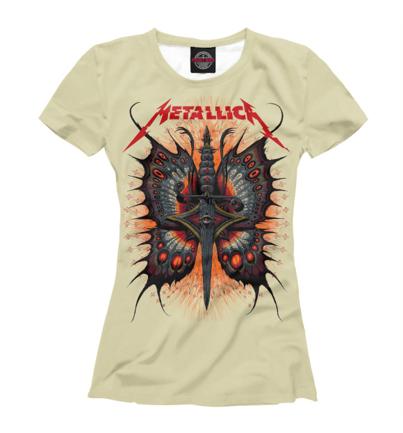 Футболка для девочек с изображением Metallica цвета Белый